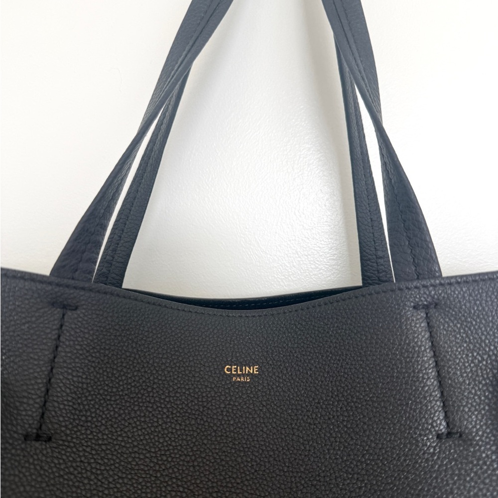 Celine Black Cabas Leather Tote with Double Straps - Picture 10 of 11